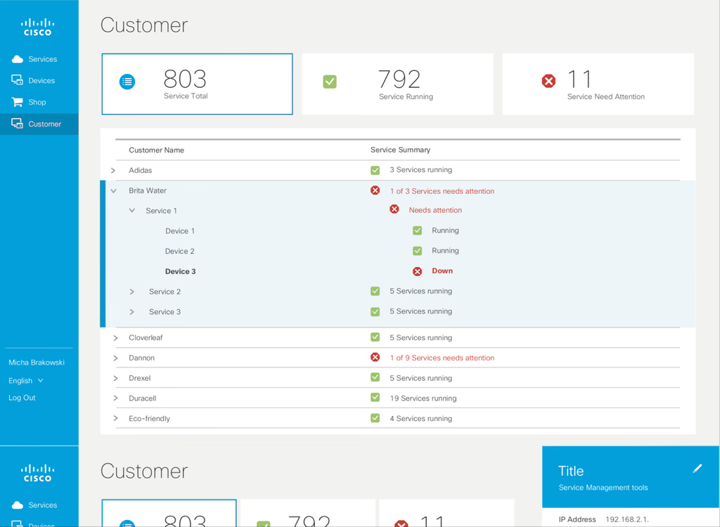 Customer service summary